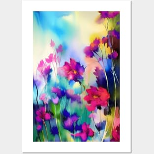 Pretty Floral - Colorful Abstract Art of Watercolor Flowers Posters and Art